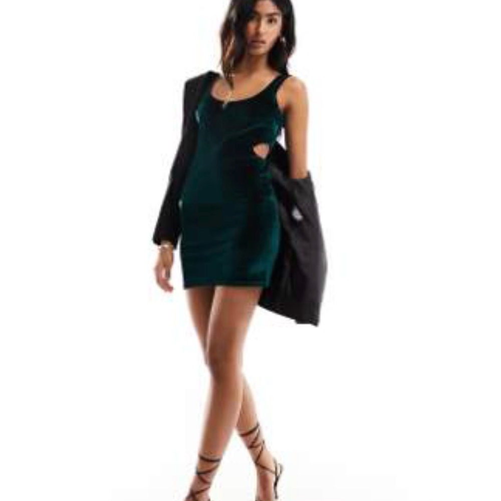 NWT ASOS Teal Velvet Mini Dress